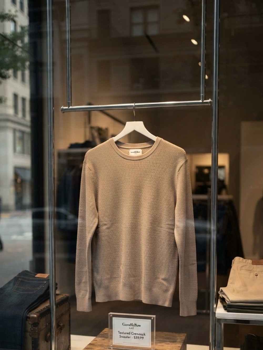 Goodfellow & Co Tan Textured Crewneck Sweater